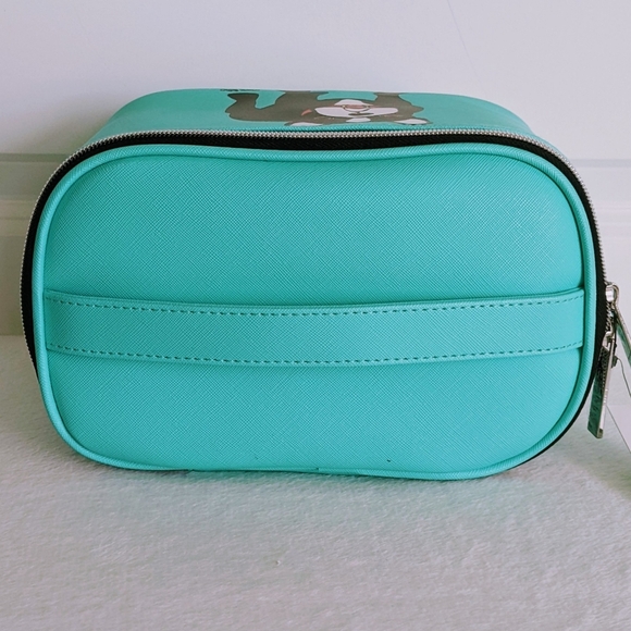 marc tetro Frenchie Cosmetic Case Bag Extra Large PVC Saffiano Aqua NWT - Picture 8 of 11